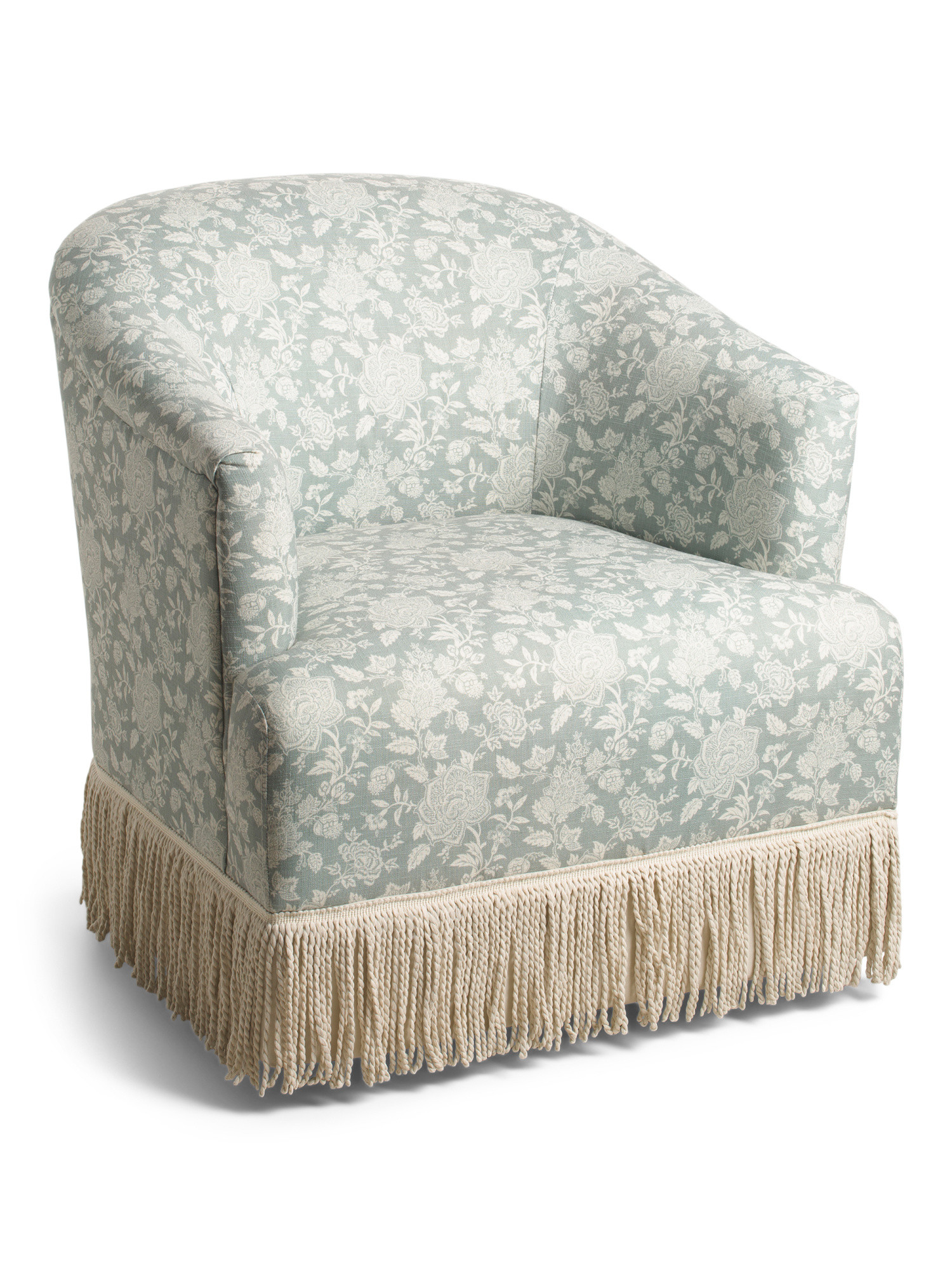 30x24 Mabel Swivel Chair With Corded Fringe Skirt | Chairs & Seating | Marshalls | Marshalls