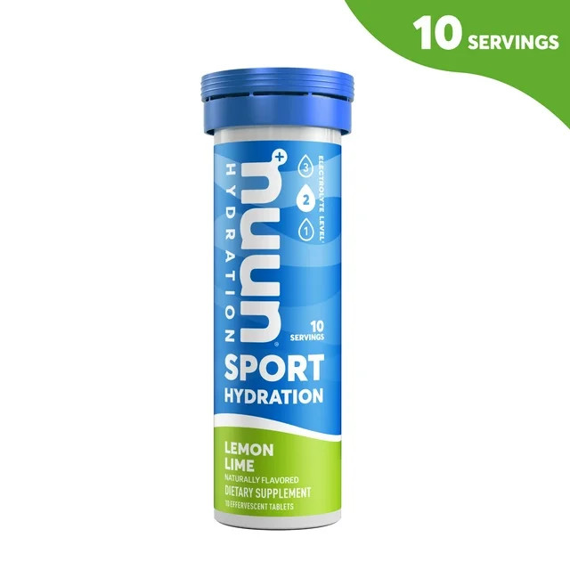 Nuun Sport Electrolyte Tablets for Proactive Hydration, Lemon Lime, 10 Count Tube | Walmart (US)