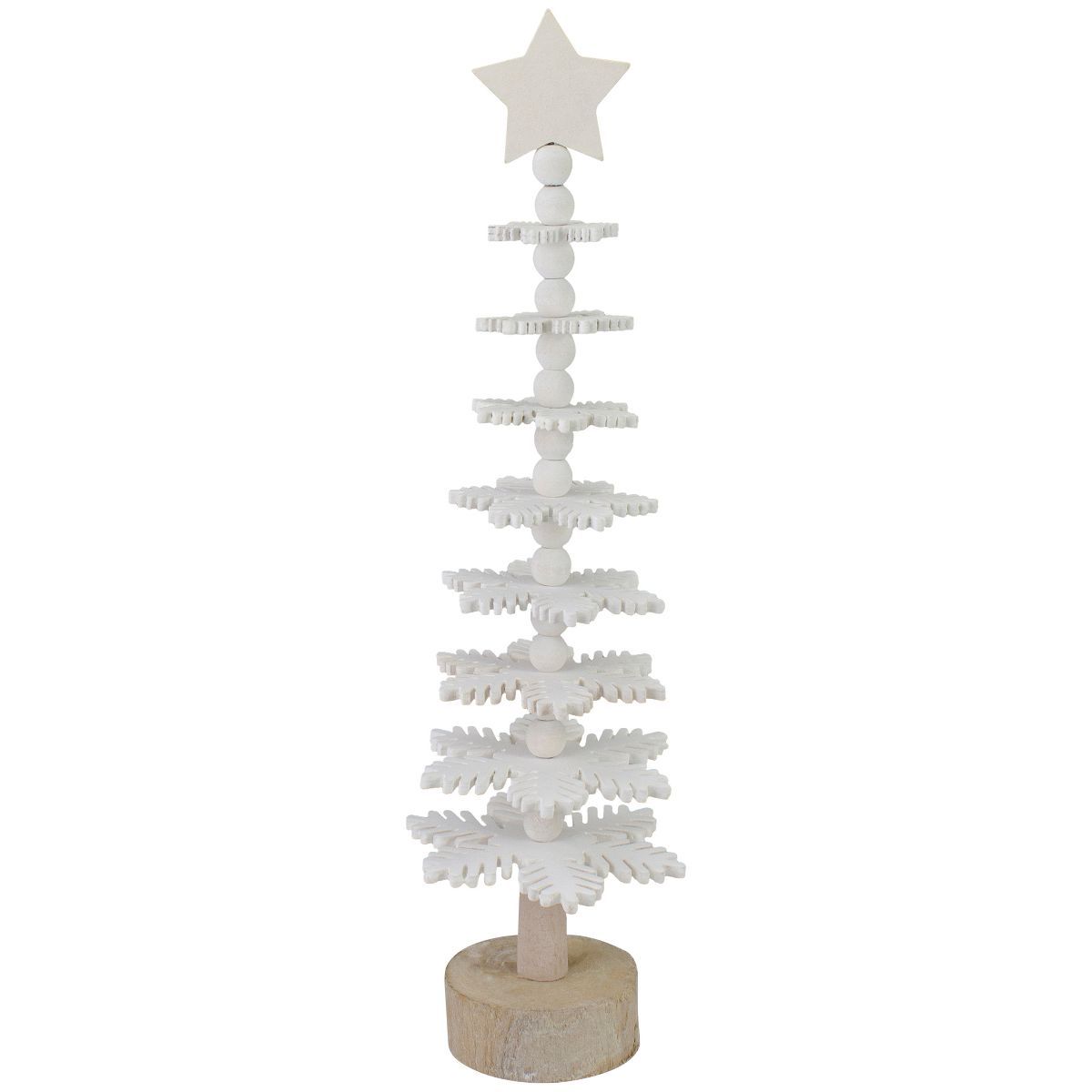 Northlight 16" White Wooden Snowflake Cutout Christmas Tree With a Star Table Top Decor | Target