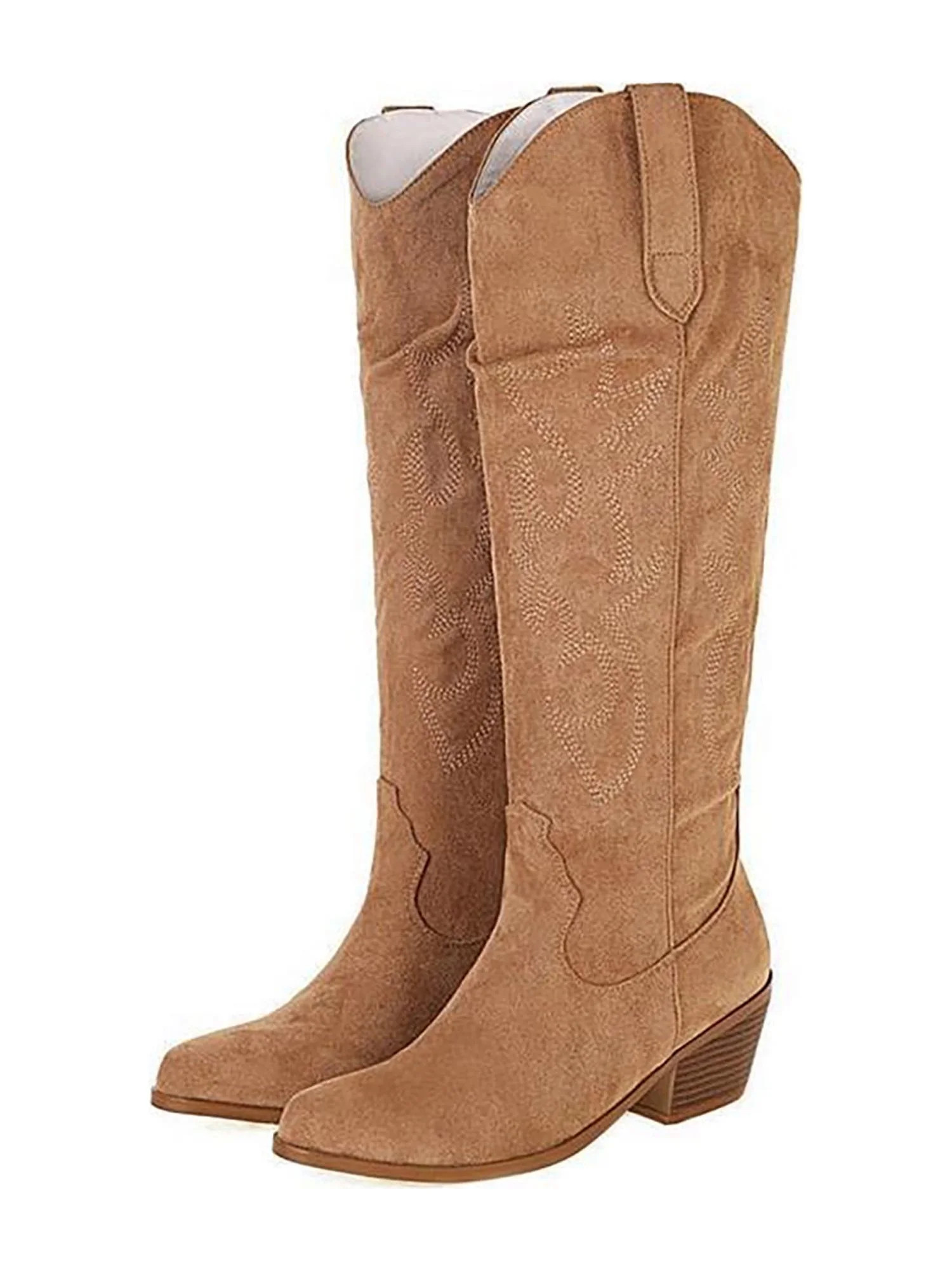 Daeful Cowgirl Boots for Women Embroidered Knee High Cowboy Boots Fashion Pull on Tall Western Bo... | Walmart (US)