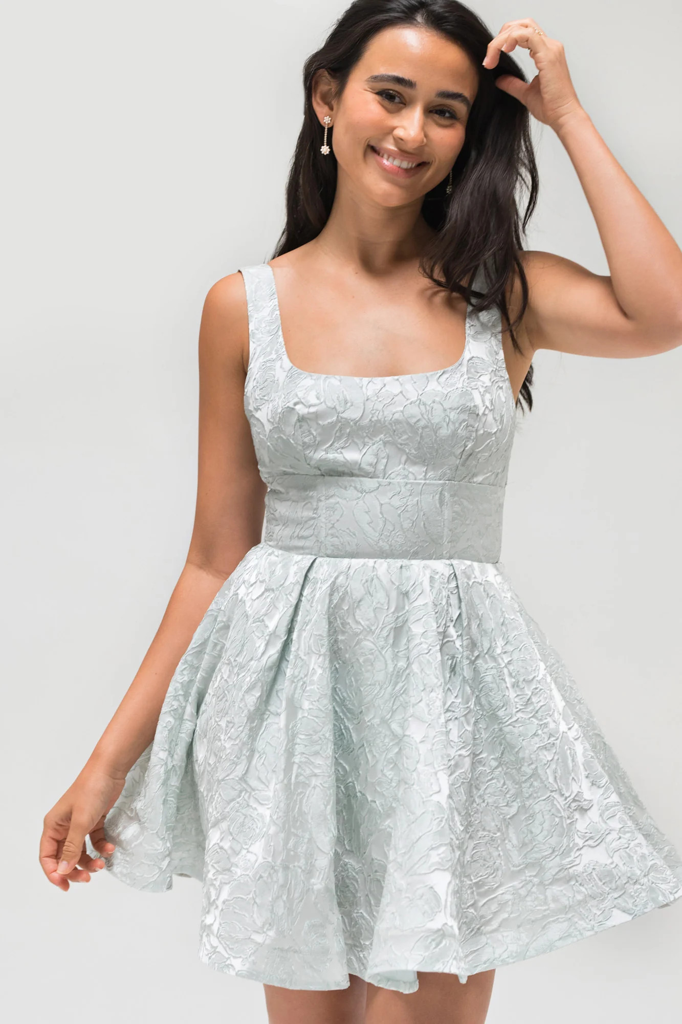 Selena Jacquard Mini Dress | Morning Lavender