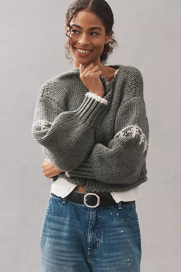 Pilcro Chunky Knit Cardigan Sweater | Anthropologie (US)