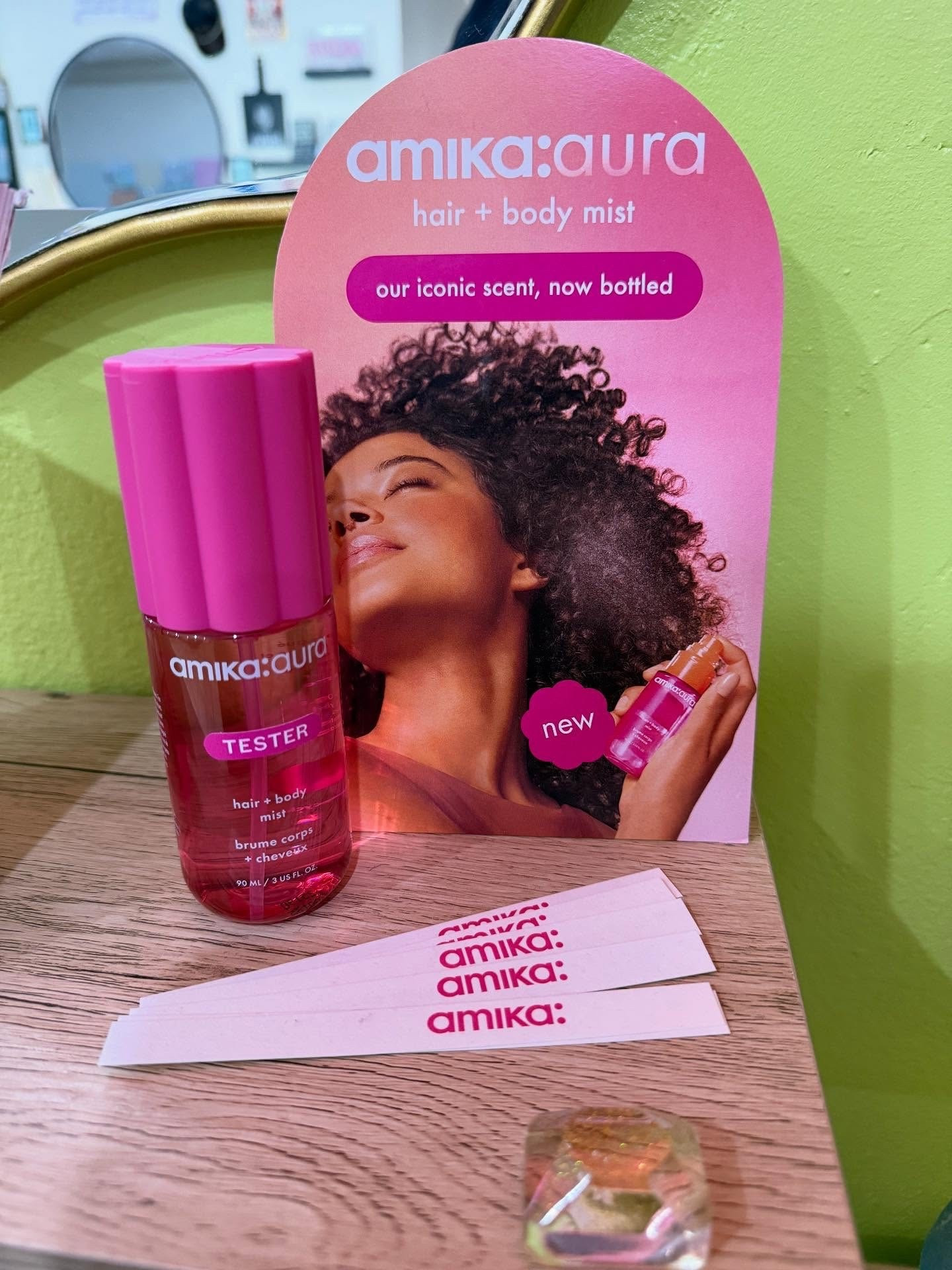 ✨ Meet your new obsession ✨
The iconic amika scent you love is now bottled as a hair + body mist 💕 Perfect for that fresh, feel-good vibe all day long. 🌸🌟

💖 One spritz = instant confidence.
🌿 Lightweight. Long-lasting. Totally you.

👉 Come try the tester in-salon today!

#amikaaura #amikahair #hairandbodymist #beautyessential #salonmusthave #smellamazing #beautycommunity #selfcarevibes #amikaobsessed #hairgoals #beautyroutine