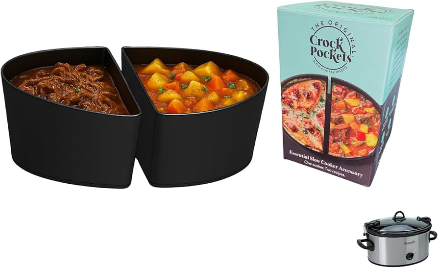 CrockPockets® Reusable Silicone Slow Cooker Dividers – 6Qt Divider Set (2-Pack), Non-Stick, Le... | Amazon (US)