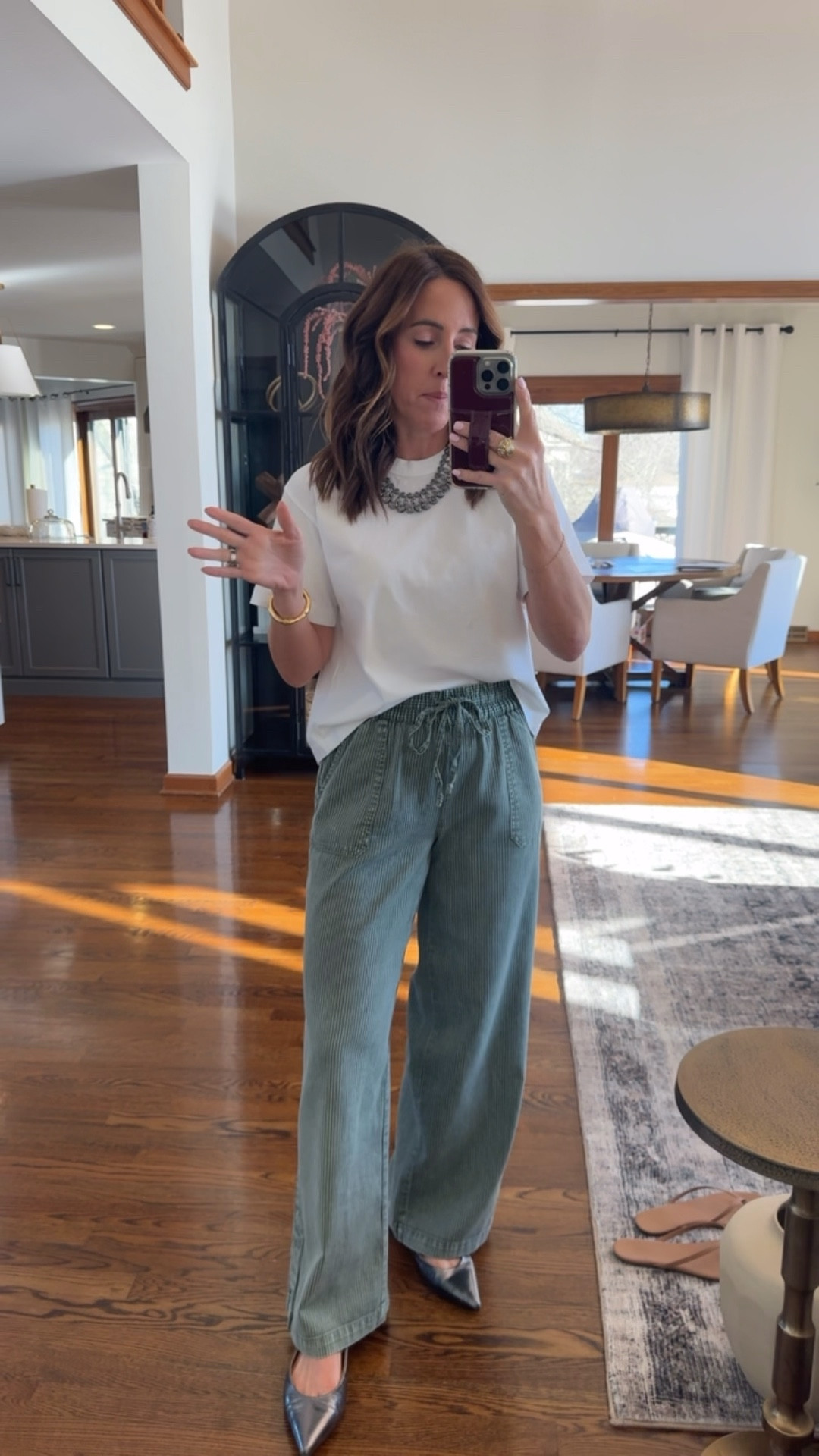 Another style idea with these cute stripe pants. 
XS pants 
XS tee 

#LTKSeasonal #LTKOver40