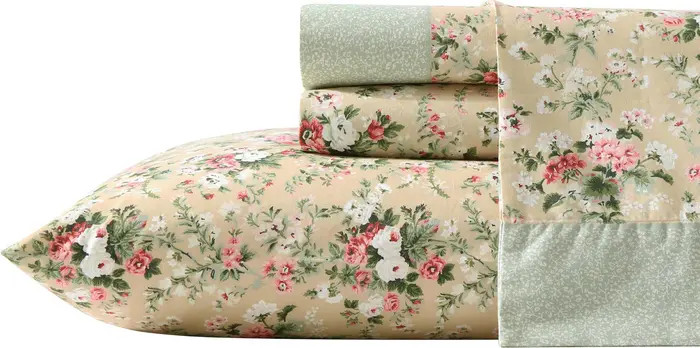 Laura Ashley Serene Dream 4-Piece Cotton Sheet Set | Nordstromrack | Nordstrom Rack