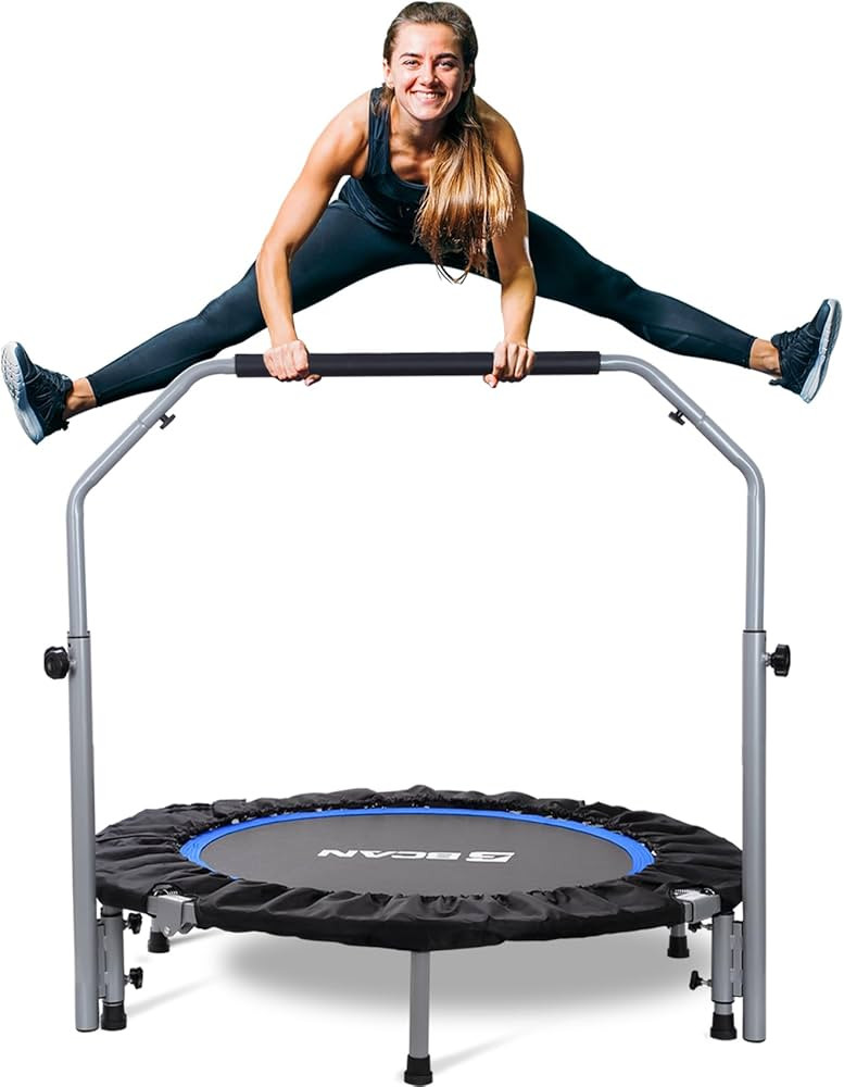 BCAN 40/48" Foldable Mini Trampoline Max Load 330lbs/440lbs, Fitness Rebounder with Adjustable Fo... | Amazon (US)