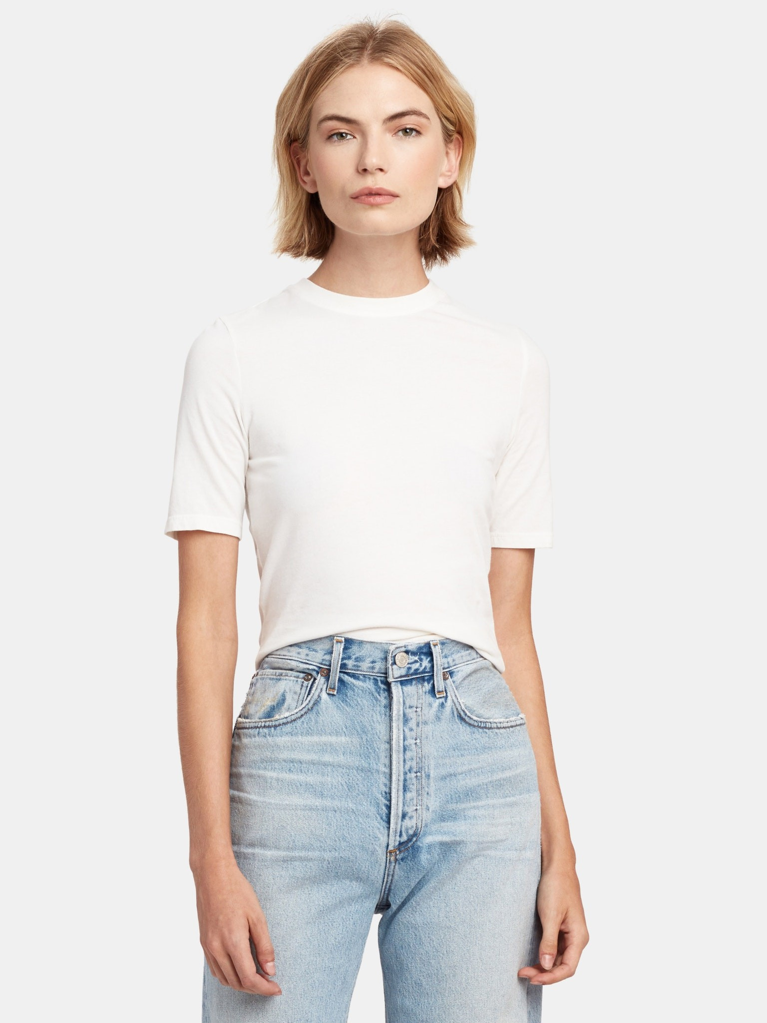 Elie Mid Length Sleeve Fitted Tee | Verishop