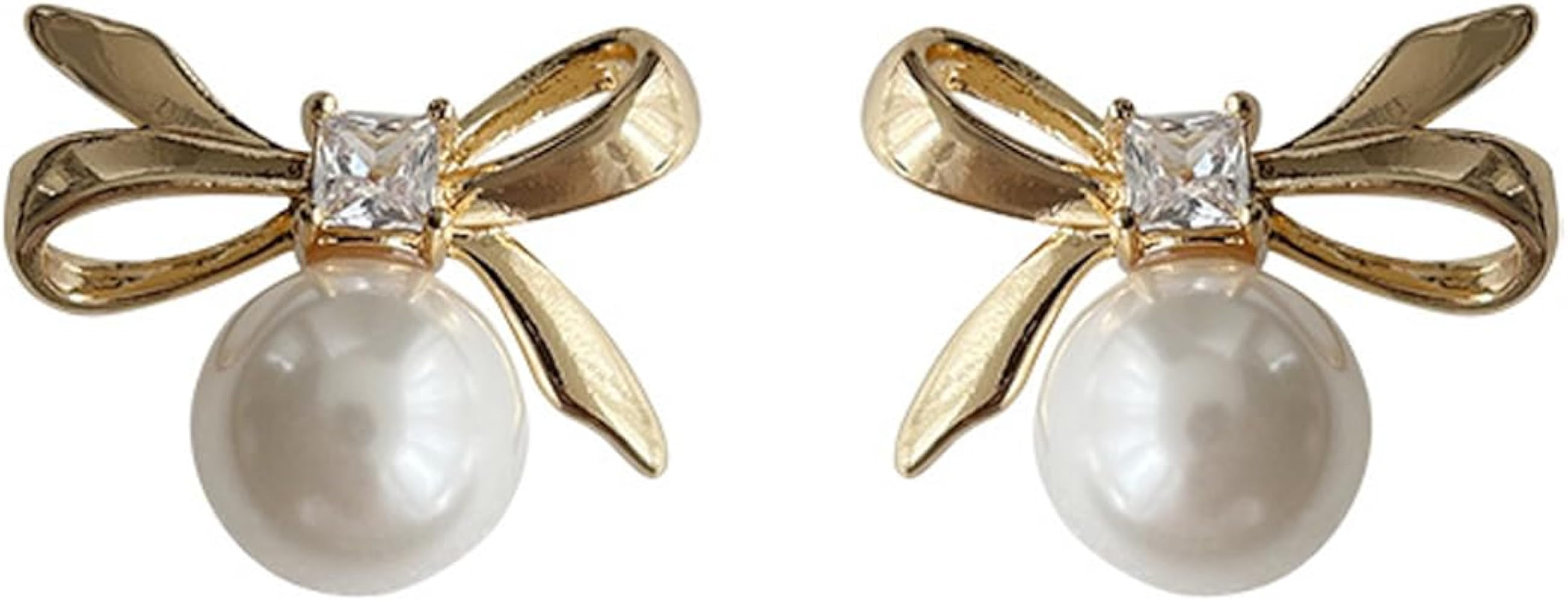 Bow Stud Earrings for Women pearl bow earrings Daily Jewelry Accessory Valentines Day Gifts | Amazon (US)