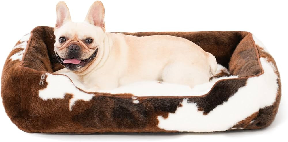 Faux Fur Dog Beds for Large Dogs,Rectangle Plush Large Dog Bed with Removable Cover,Big Dog Bed w... | Amazon (US)
