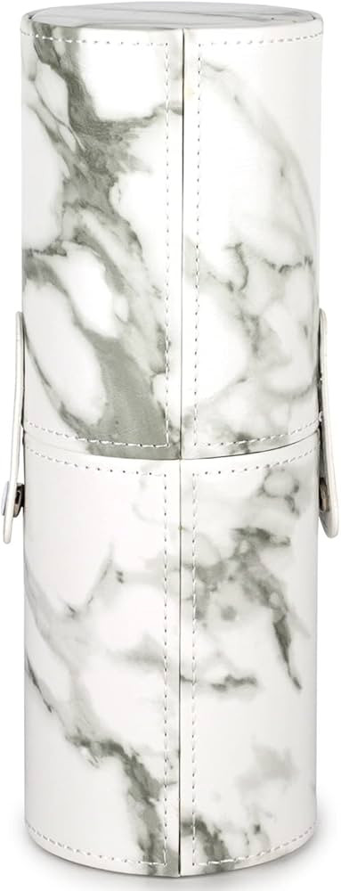 Makeup Brush Holder Travel Brushes Case Bag Cup Storage Dustproof for Women (Marble) | Amazon (US)