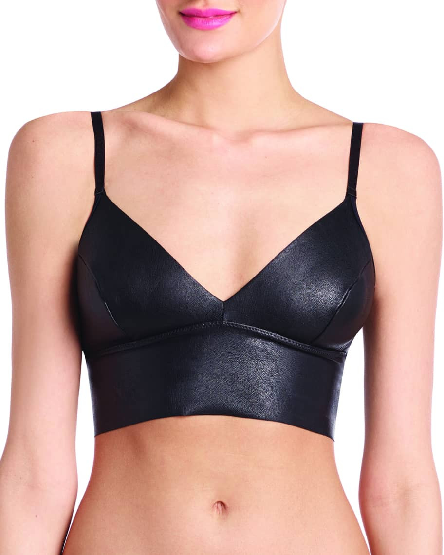 Commando Faux-Leather Long-Line Bralette | Neiman Marcus