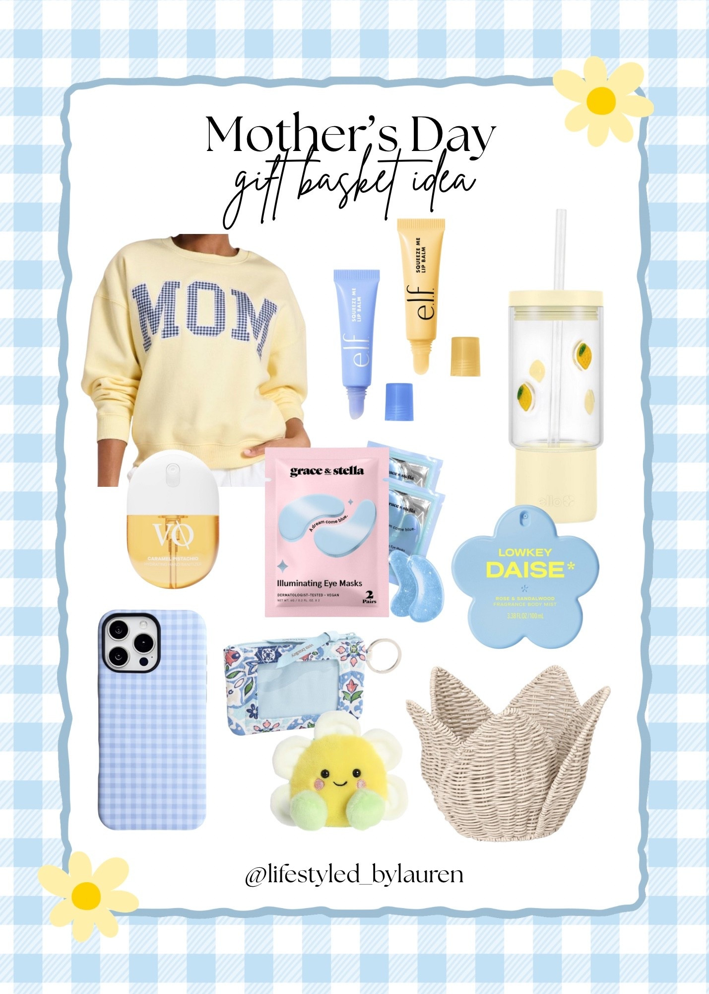 I love this gift basket for mom and so pretty with the yellow and blue theme 💛🩵