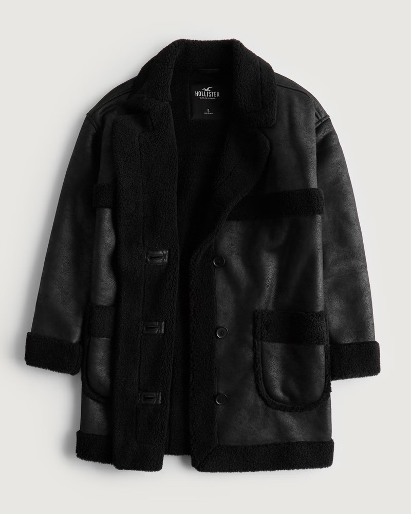 Women's Vegan Shearling Coat | Women's Jackets & Coats | HollisterCo.com | Hollister (US)