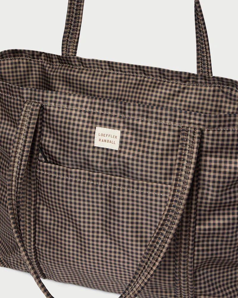 Dina Brown/Black Check Travel Tote | Loeffler Randall