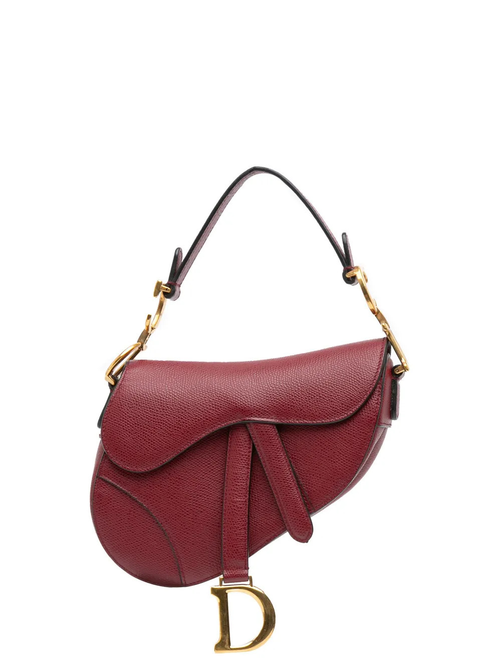 Christian Dior Pre-Owned 2018 Mini Grained Calfskin Saddle Bag satchel - Red | Farfetch Global