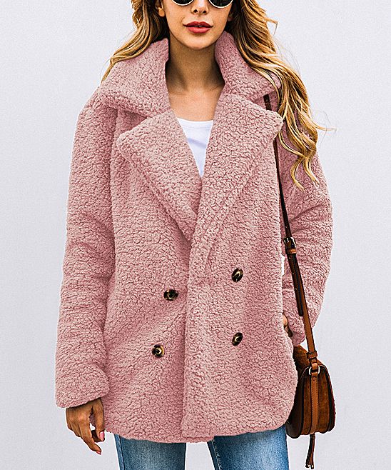 Suvimuga Women's Overcoats Pink - Pink Teddy Coat - Women & Plus | Zulily