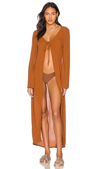 Delara Robe in Brown | Revolve Clothing (Global)