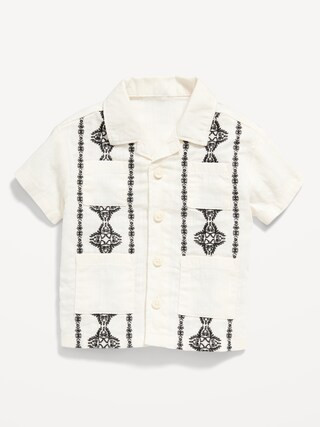 Matching Short-Sleeve Embroidered-Print Pocket Shirt for Baby | Old Navy (US)