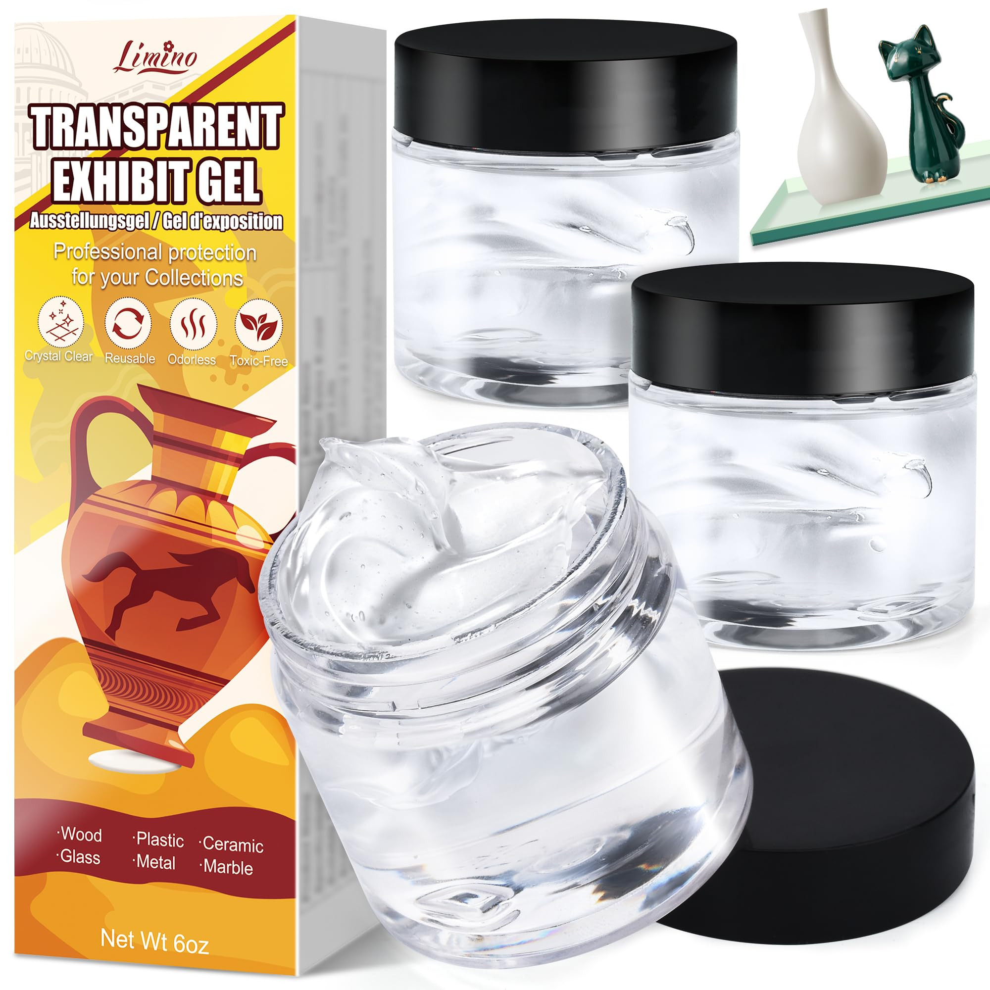 Exhibit Gel for Museum - 170g Removable Clear Exhibit Putty Wax for Museum Collections, Residue-F... | Amazon (UK)