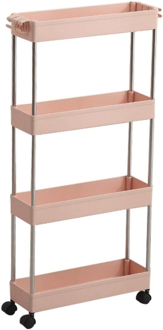 HOMESPON Gap Storage Organizer Rack Storage Shelf with Wheels Slide-Out Slim Storage Cart Mobile ... | Amazon (US)