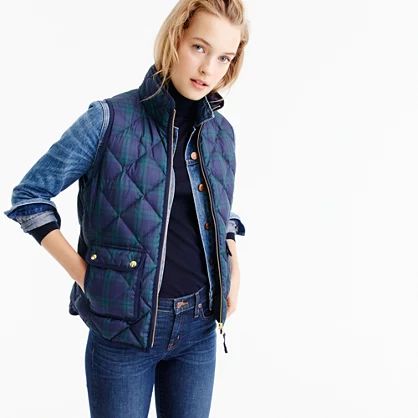 Petite Black Watch excursion quilted vest | J.Crew US