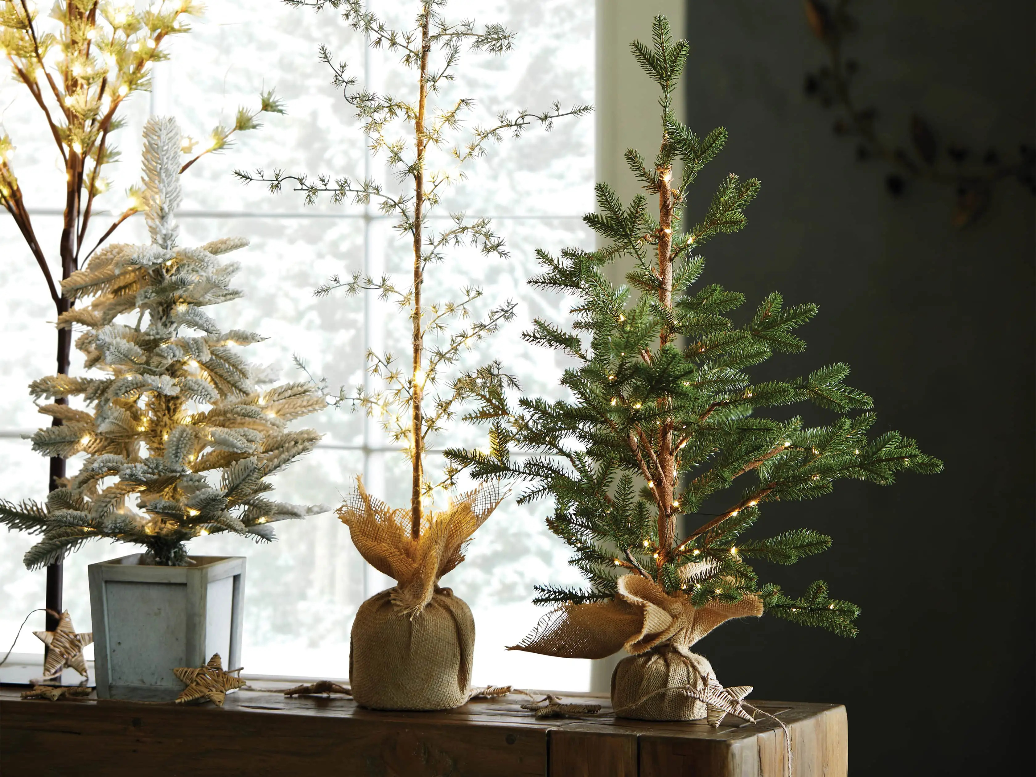 Pre- Lit Faux Larch Tree (Set of 2) | Arhaus