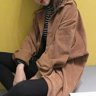 Corduroy Buttoned Long Jacket | YesStyle Global