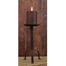 Primitive Black Pillar Candle Holder, 10" Tall, 4" Candle Plate | Amazon (US)