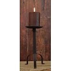 Primitive Black Pillar Candle Holder, 10" Tall, 4" Candle Plate | Amazon (US)