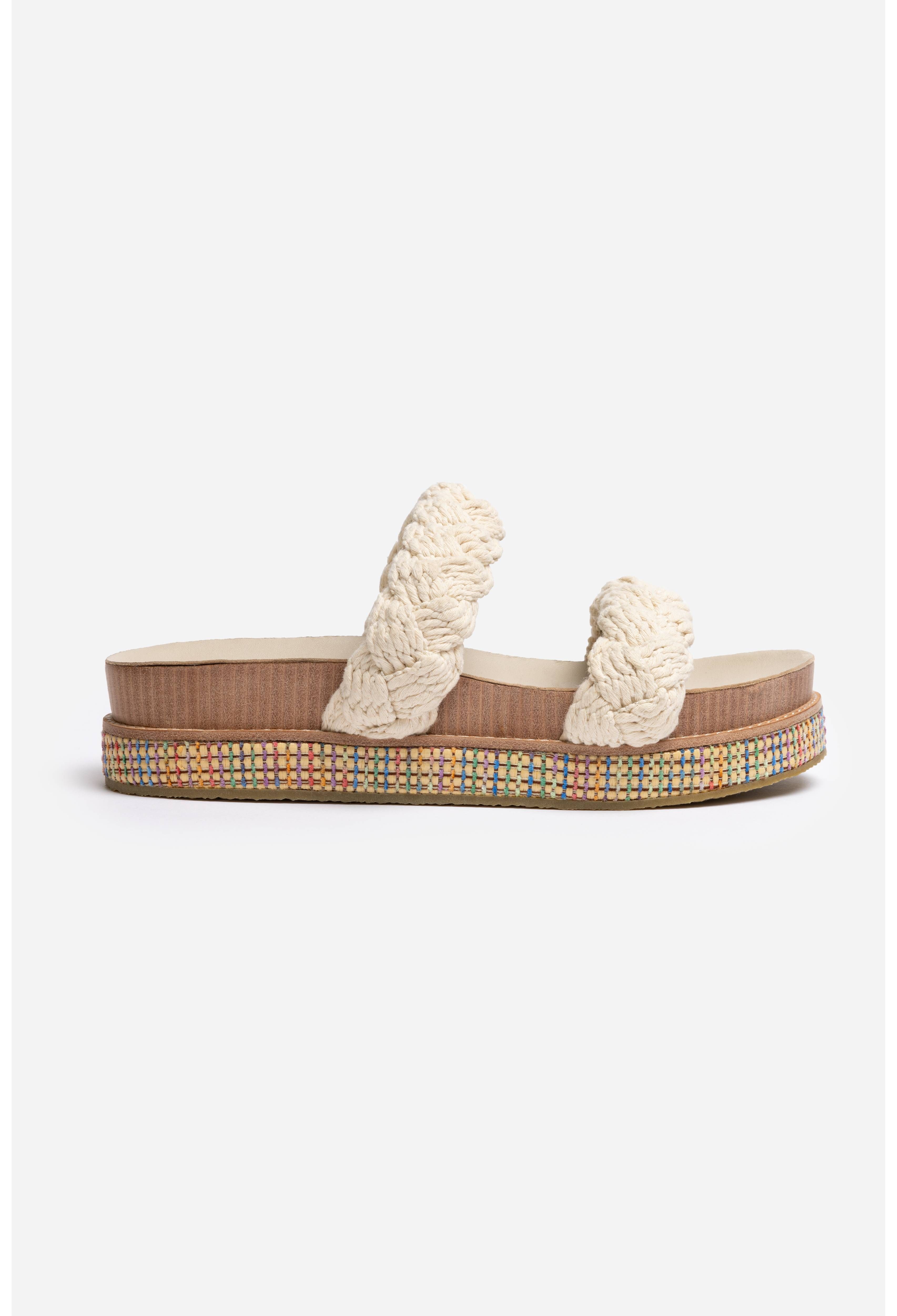 Braided Rope Sandal - Cream | Johnny Was | Johnny Was