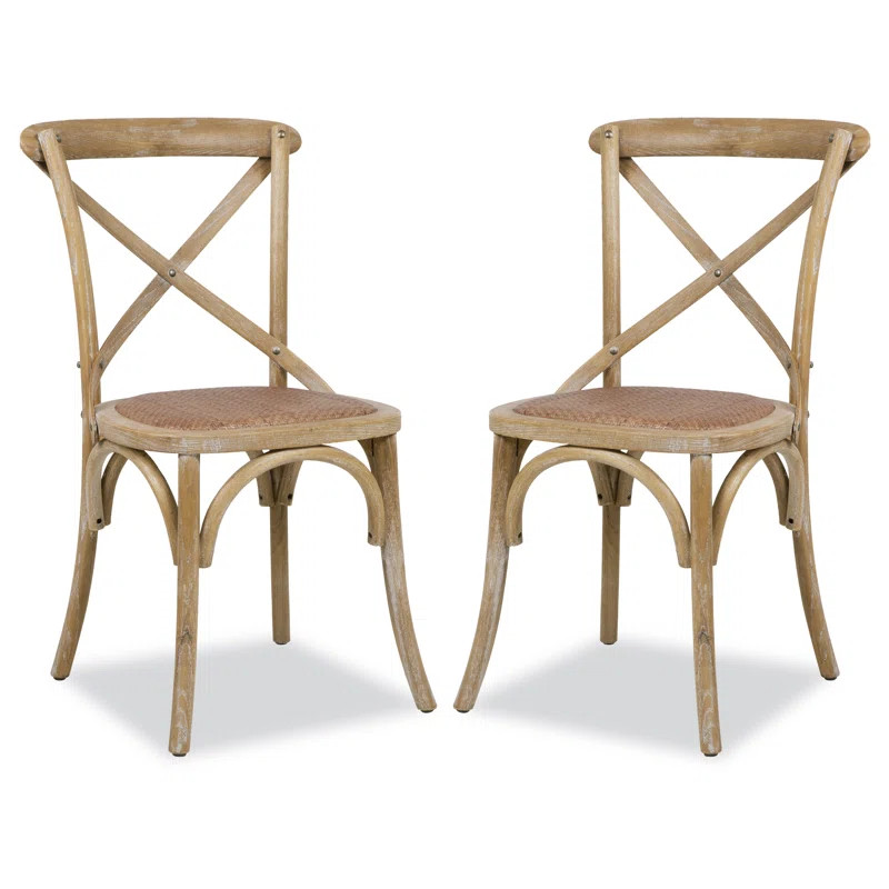 Jupiter Cross Back Side Chair in Nature (Set of 2) | Wayfair North America