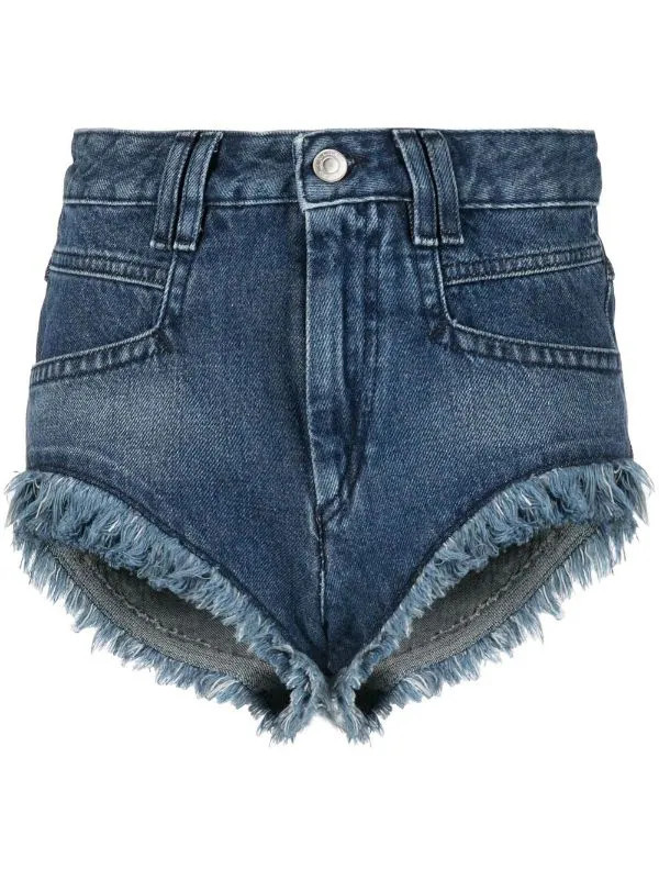 frayed-hem denim shorts | Farfetch Global