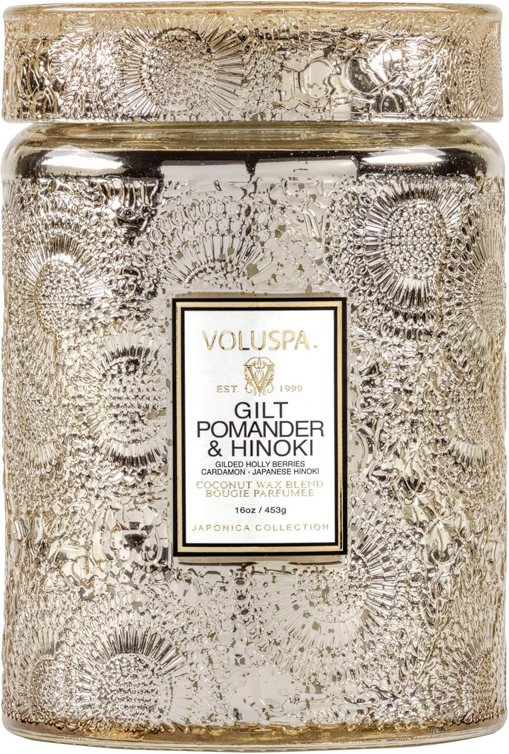 Voluspa Gilt Pomander and Hinoki Candle | 18 Oz | Large Glass Jar with Matching Glass Lid | Holid... | Amazon (US)