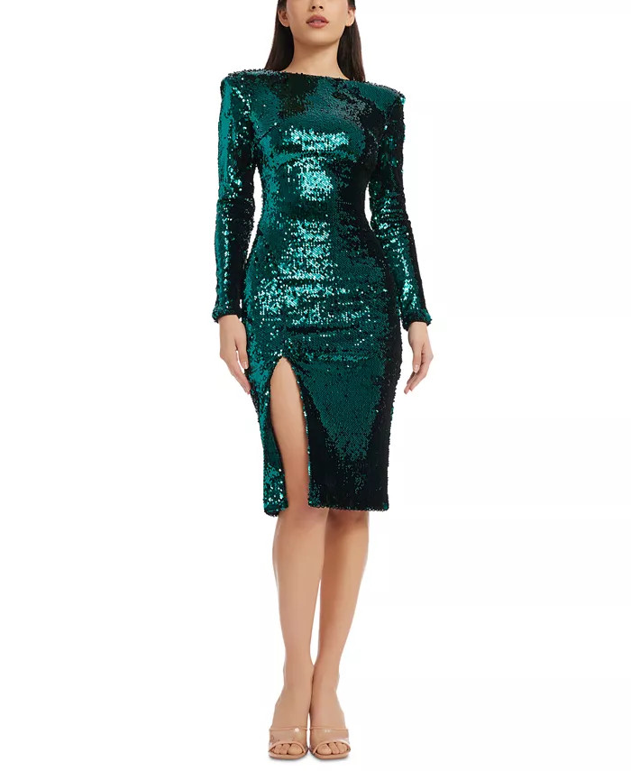 Dress the Population Women's Natalie Sequined Bodycon Dress - Macy's | Macy's