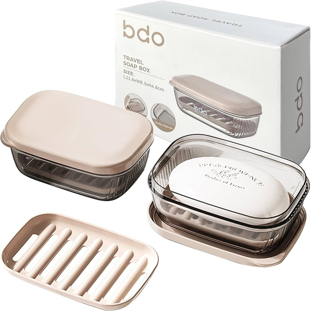 Travel Soap Case, Leakproof Soap Container with Lid, Portable Bar Soap Holder for Traveling, Tran... | Amazon (US)
