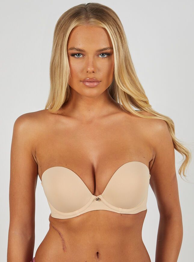 Strapless padded plunge bra - Nude | Boux Avenue (UK)