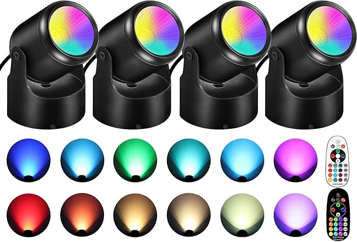6W RGBW Up Lights Indoor Christmas Spotlight Indoor LED Color Changing Uplighting Indoor with Rem... | Amazon (US)