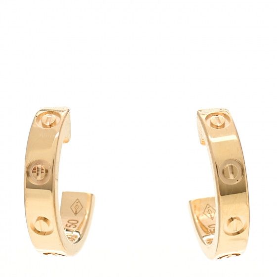 18K Yellow Gold Small LOVE Hoop Earrings | FASHIONPHILE (US)