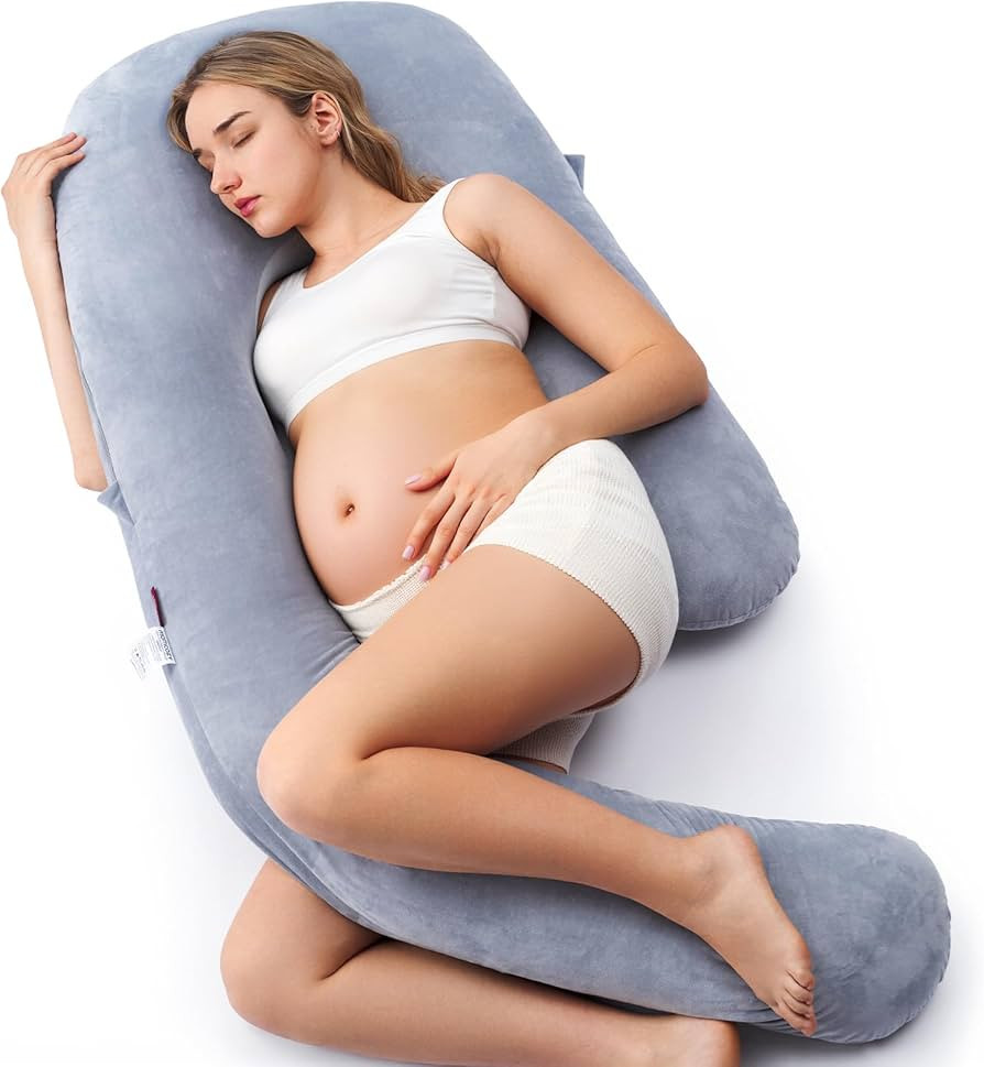 Momcozy Pregnancy Pillow for Sleeping - Dreamlign U Pro Maternity Pillow | Amazon (US)