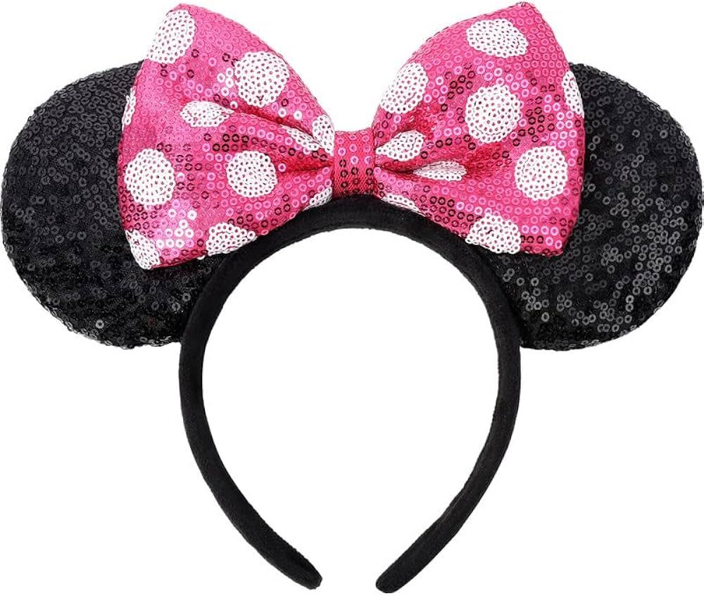 Mouse Ears Headband, Mouse Ears Sequin Bow Headbands for Women Girls, Cosplay Accessories Party D... | Amazon (US)