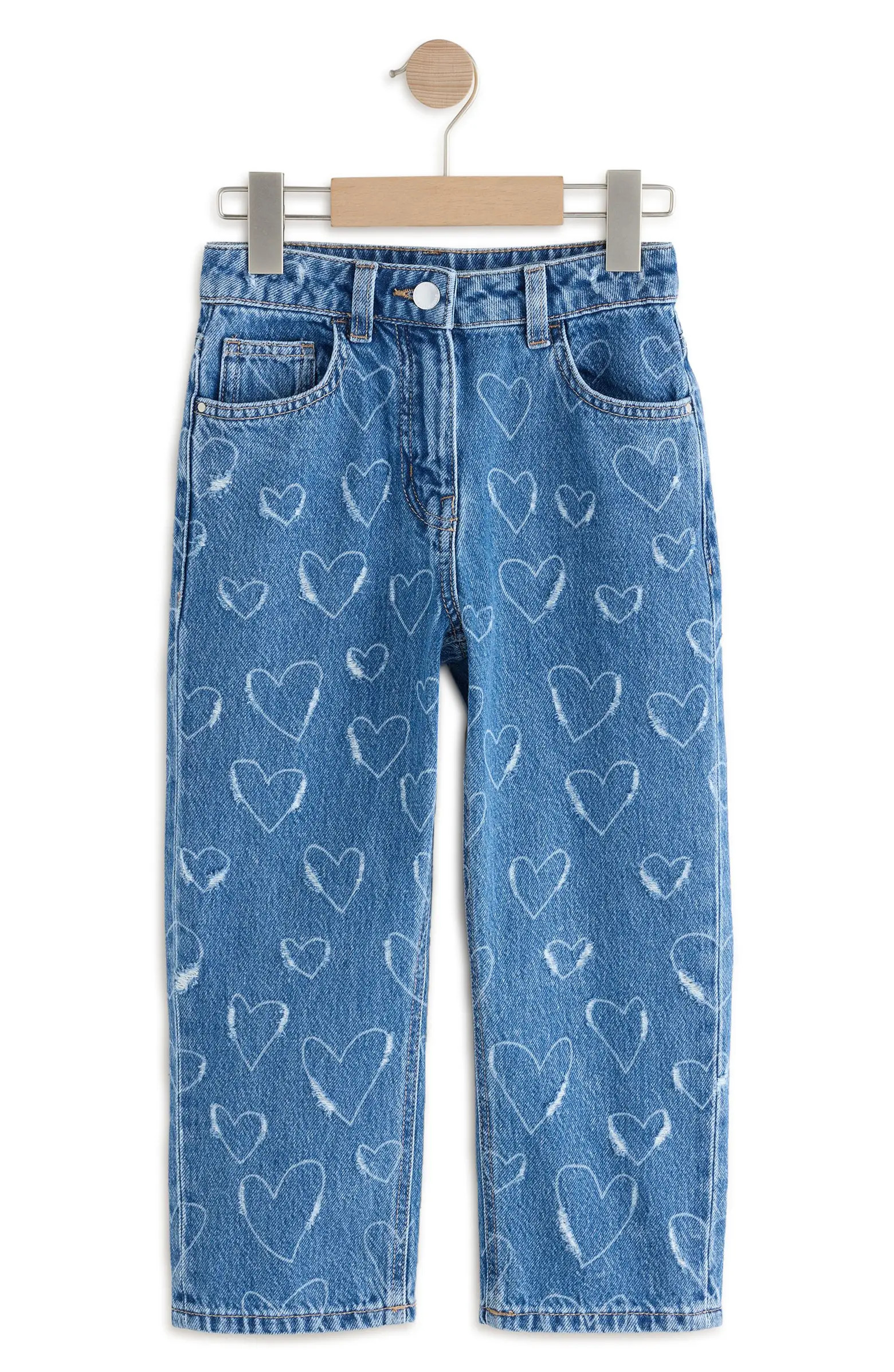 Kids' Heart Laser Wide Leg Jeans | Nordstrom