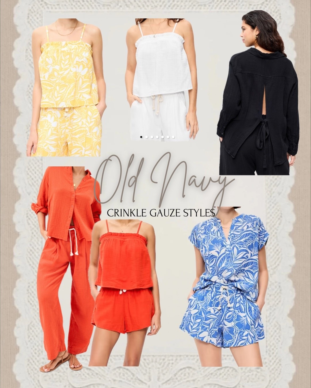 Nothing says "effortless summer" like crinkle gauze. 🌊✨ From beach days to brunch dates, these Old Navy sets are the ultimate cheat code for staying cool and looking put together. Which color are we grabbing first? 🧡💙💛 

#LTKootd #LTKSaleAlert #LTKSpringSale