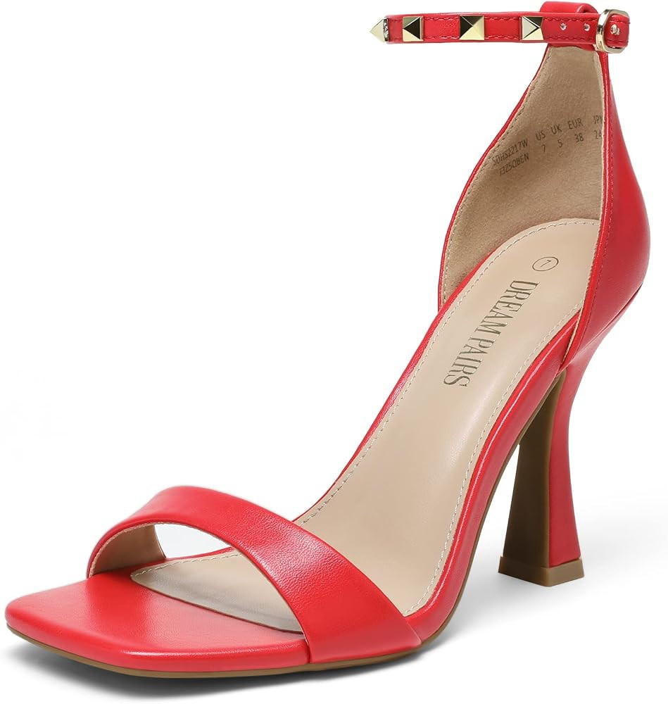 DREAM PAIRS Women’s High Stilettos Heels Open Square Toe Pump Heeled Sandals Comfort Fashion Se... | Amazon (US)