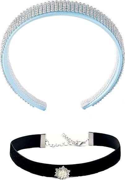 JiaDuo Women Princess Costume Headband & Choker Set Halloween Dress Up Accessories | Amazon (US)
