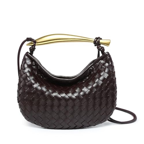 Lizibt Tega Sardine Duplicate Bag - Fish Handle Handbag Classic Weave Clutch Vegan Leather Hobo Bag (Grape purple, Classic) | Amazon (US)