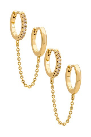 MIRANDA FRYE Elliot Double Hoop in Gold from Revolve.com | Revolve Clothing (Global)