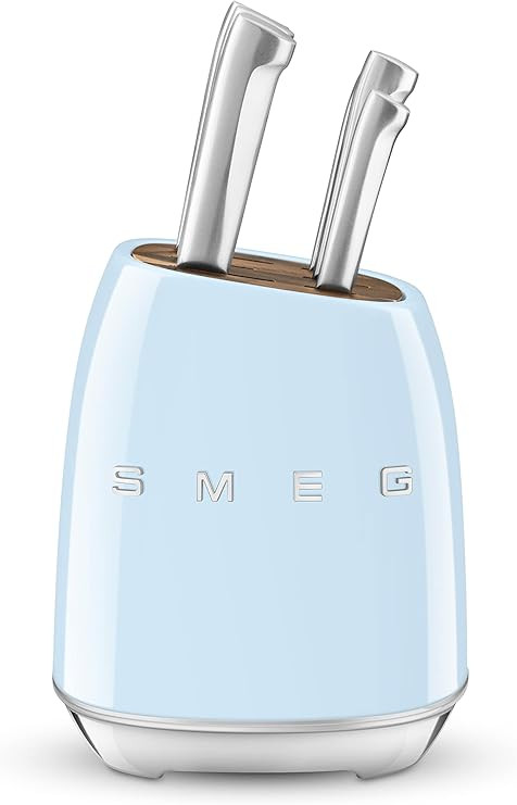 Smeg Pastel Blue Stainless Steel Knife Block Set | Amazon (US)
