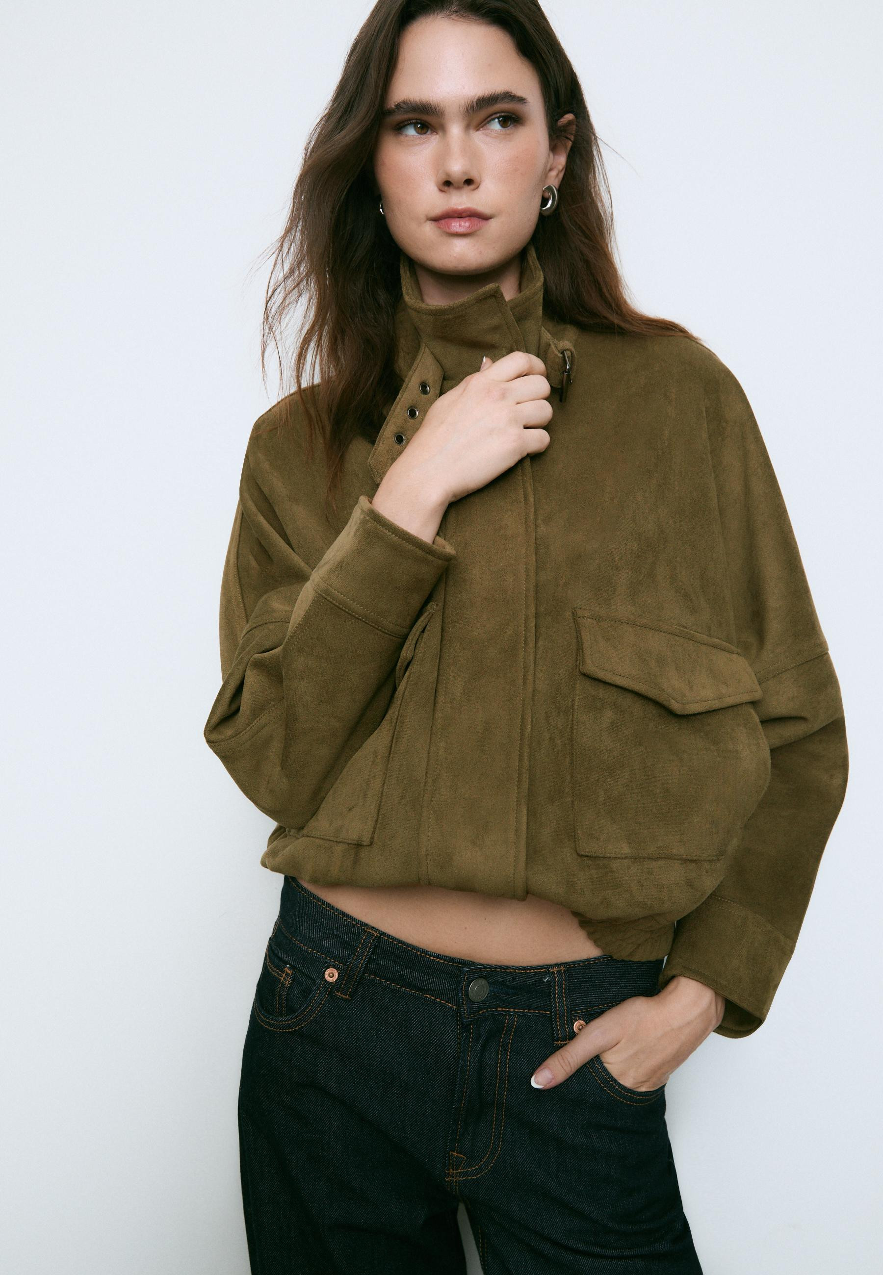 Oversized faux suede jacket - Women's Stradimarket | Stradivarius United Kingdom | Stradivarius (UK)