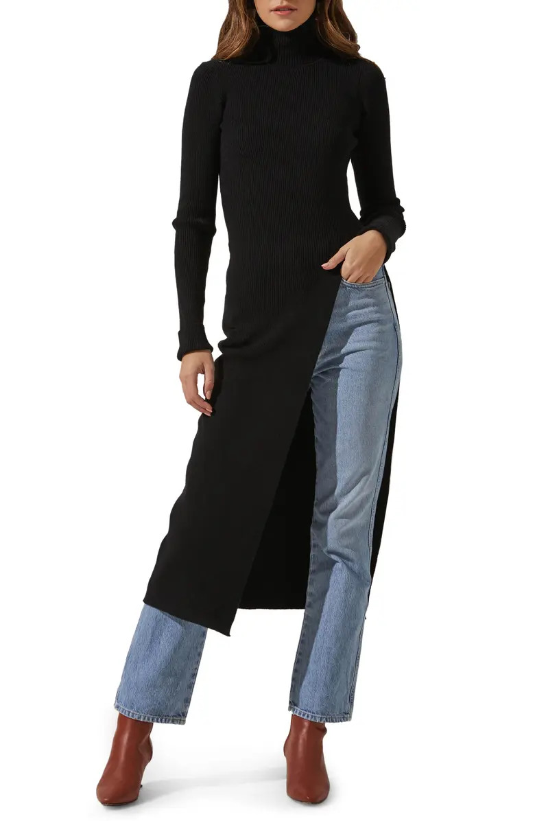 High Slit Turtleneck Sweater | Nordstrom